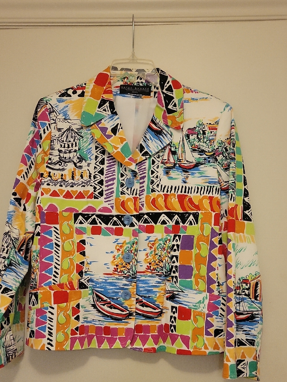 Harve Benard Multicolor Geometric Nautical Print Jacket